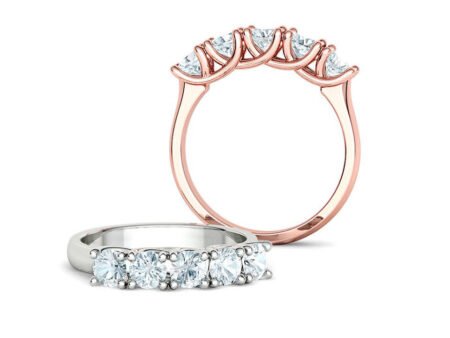 5 Stone Half Eternity Ring 4mm Diamonds Trellis band