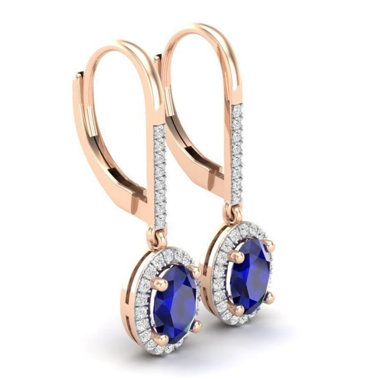 Diamond Ladies Halo Style Dangling Drop