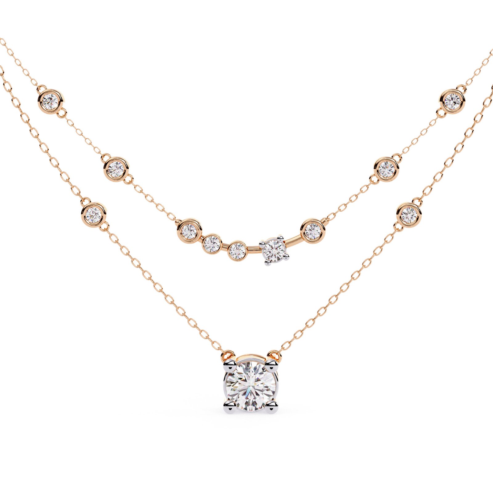 Two Chains Diamond Necklace