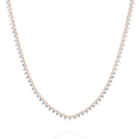 3 Prongs Tennis Diamond Necklace