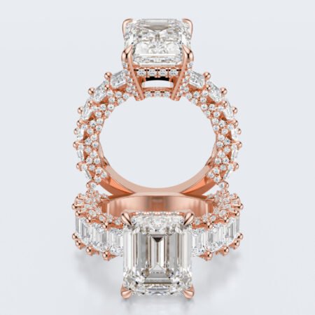 Emerald cut diamond engagement ring