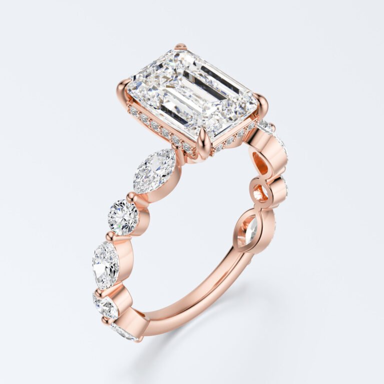 Emerald cut engagement ring