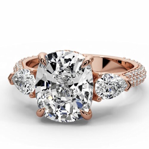Cushion cut engagement ring