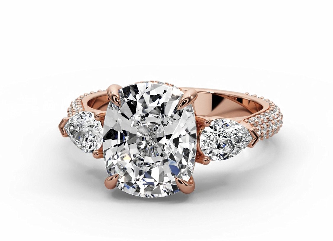 Cushion cut engagement ring