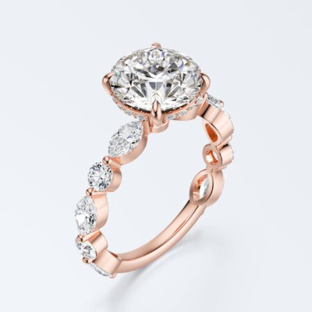 Round cut engagement Ring