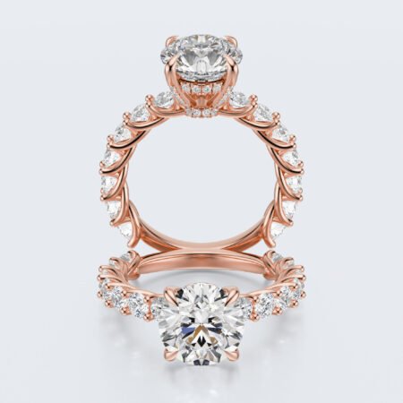 Round shape engagement ring
