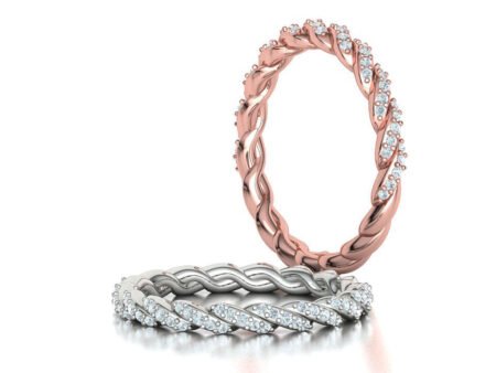 Wave Eternity Ring Diamond Band Spiral Design
