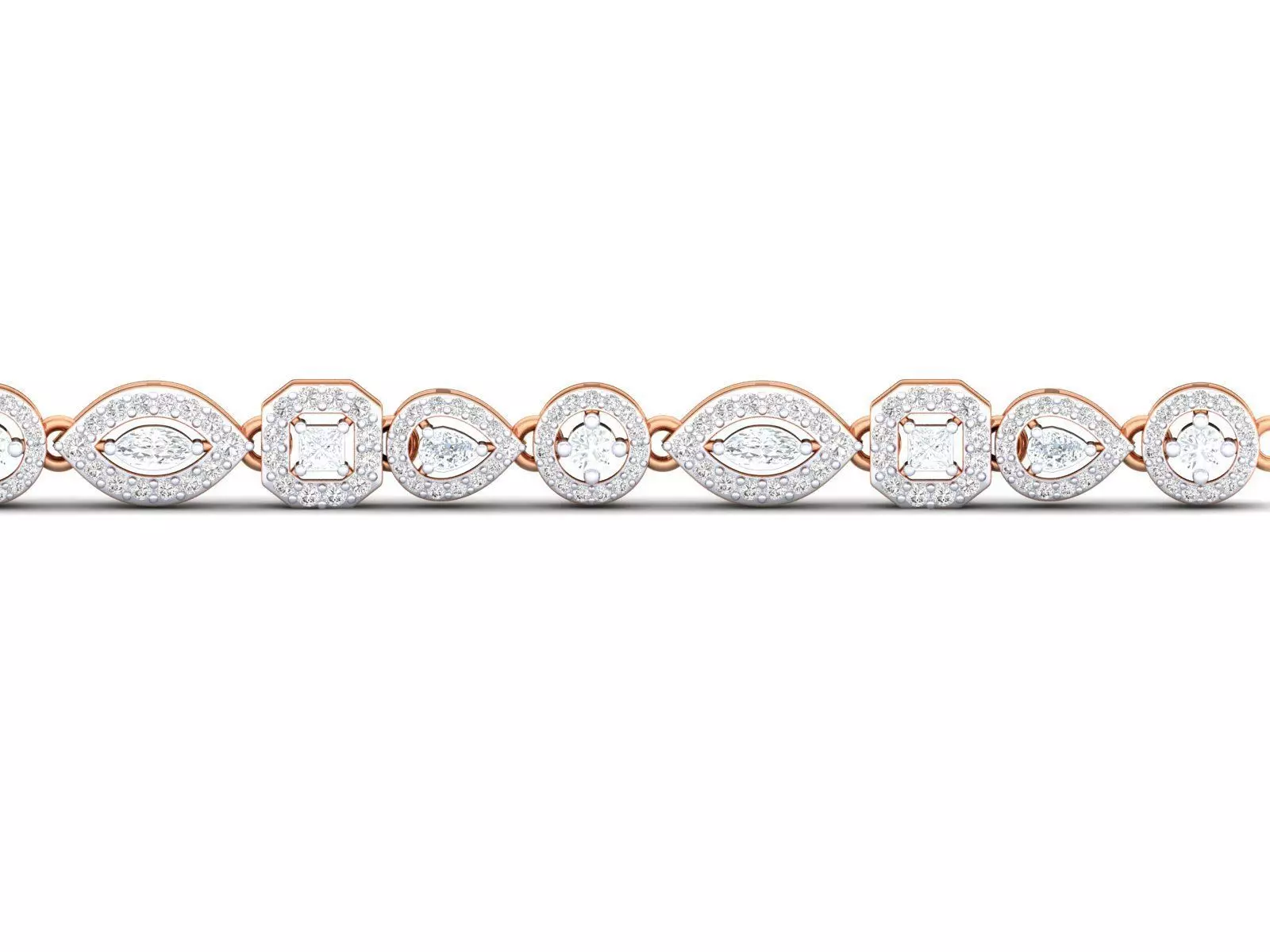 Halo Shapes diamond bracelet