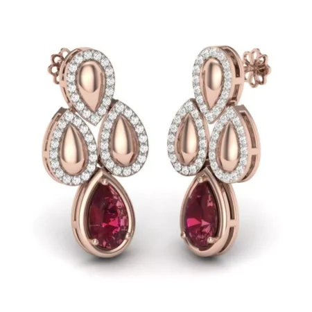 Women Pear Stone Earrings