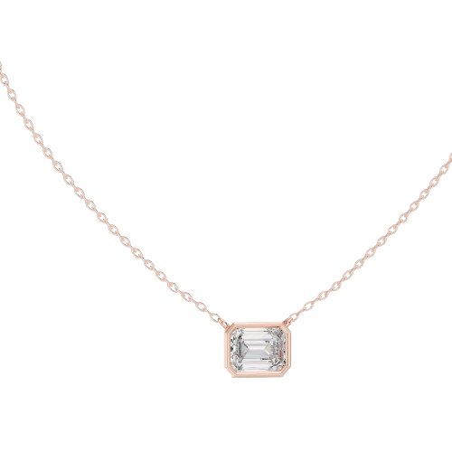 Bezel Solitaire Emerald necklace