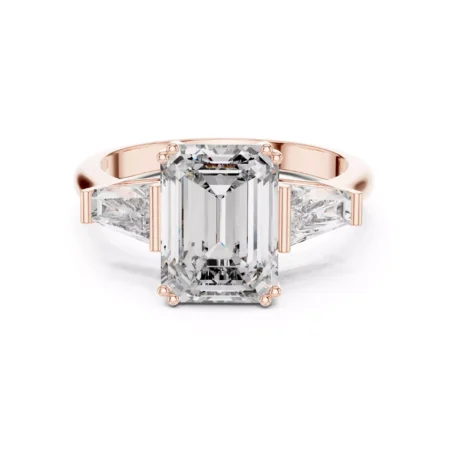 Emerald & Trapeze Diamond Ring